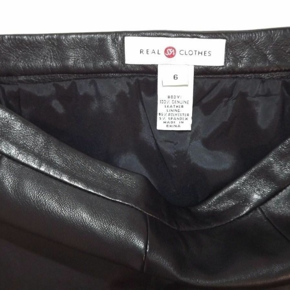 Saks Fifth Avenue HOT soft Black LEATHER Pants 6 - Picture 7 of 8